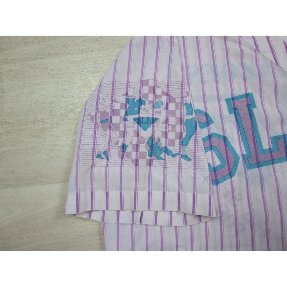 Vintage 80s ESLEEP Nightgown Striped Baseball Ballpark Nightgown 1988